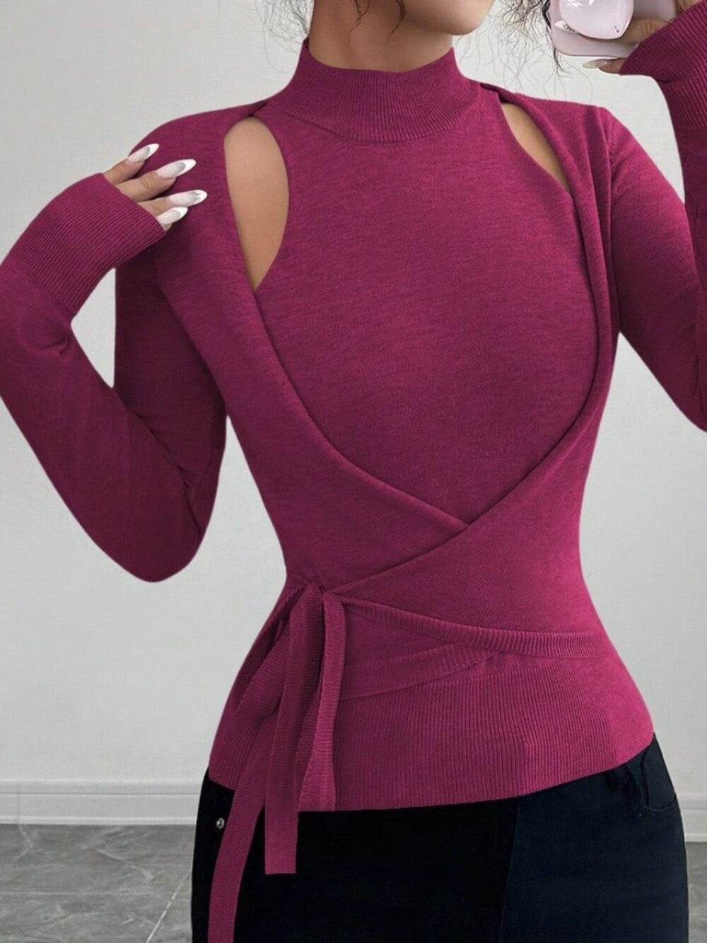 Bold Plum Casual Women's Criss-Cross Strap Knit Pullovers